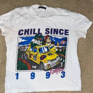 Brandy Melville Cartoon White Tee